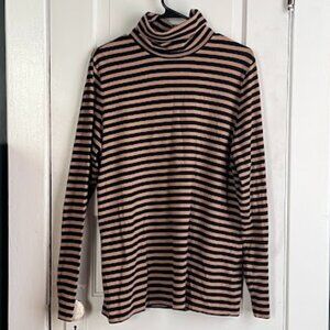 Lands' End Fitted Striped Turtleneck